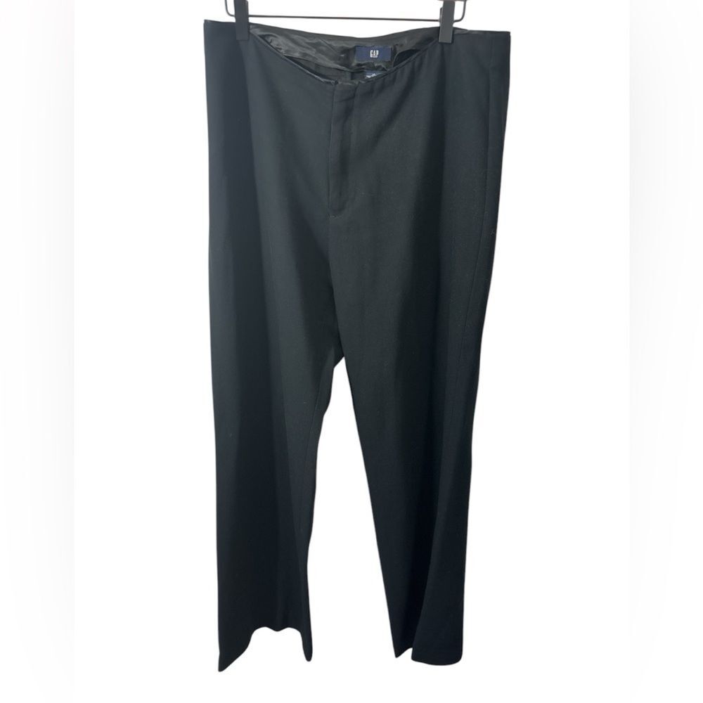 Gap Women's Dress Pants Size 14 Regular Black Mid Rise Wide Leg